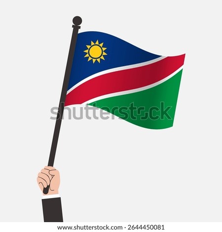 Hand Holding Namibia Waving Flag