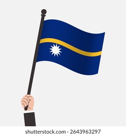 Hand Holding Nauru Waving Flag