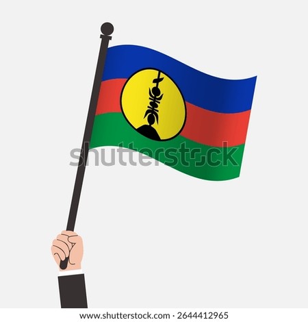 Hand Holding New Caledonia Waving Flag