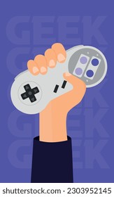 hand holding Nintendo video game controller