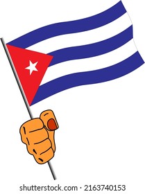 Vector de la bandera noruega de la mano