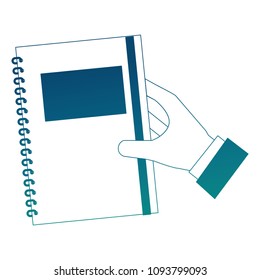 hand holding notebook supply image