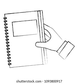 hand holding notebook supply image