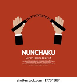 Hand Holding A Nunchaku