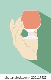 hand holding object- Glass