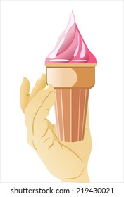hand holding object- ice cream