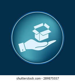 hand holding a Opened cardboard box