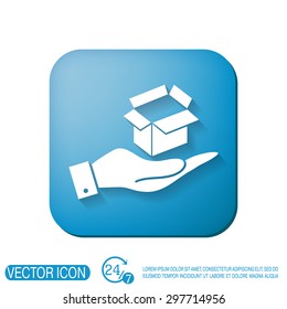 hand holding a Opened cardboard box