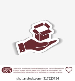 hand holding a Opened cardboard box