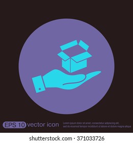 hand holding a Opened cardboard box