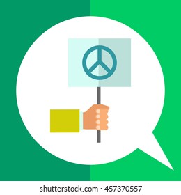 Hand holding pacifist sign