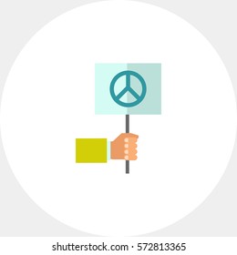 Hand holding pacifist sign