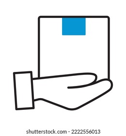 mano sosteniendo un paquete sobre fondo blanco