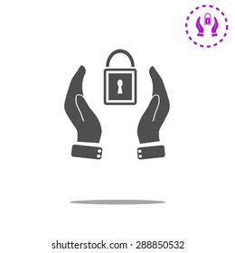 Hand holding Padlock