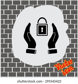 Hand holding Padlock
