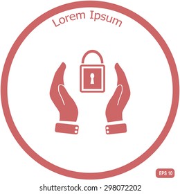 Hand holding Padlock