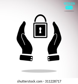 Hand holding Padlock