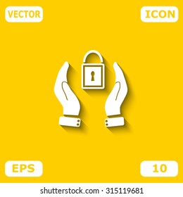 Hand holding Padlock