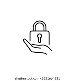 Hand Holding Padlock Security Symbol For Safety And Protection