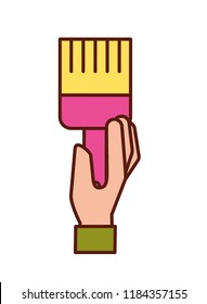 hand holding paint brush artistic