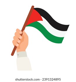 Hand Holding A Palestine Flag