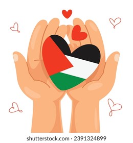 Hand Holding A Palestine Flag