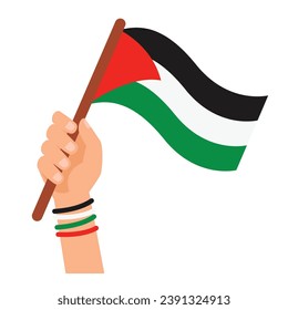 Hand Holding A Palestine Flag