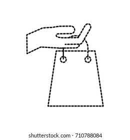 hand holding paper bag gift shopping concept