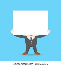 Hand holding paper blank - vector illustration