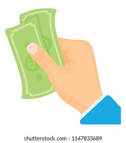 
Hand holding paper notes to exhibit payer icon 
