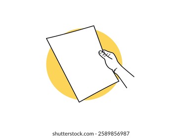 Hand holding paper, partially curled into a fist, isolated on white background. Gesture indicating a grasp or hold, ideal for interaction and communication concepts. Close up