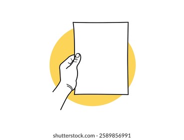 Hand holding paper, partially curled into a fist, isolated on white background. Gesture indicating a grasp or hold, ideal for interaction and communication concepts. Close up