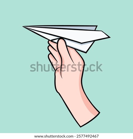 Hand holding a paper plane