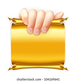 Papel de mano, vector