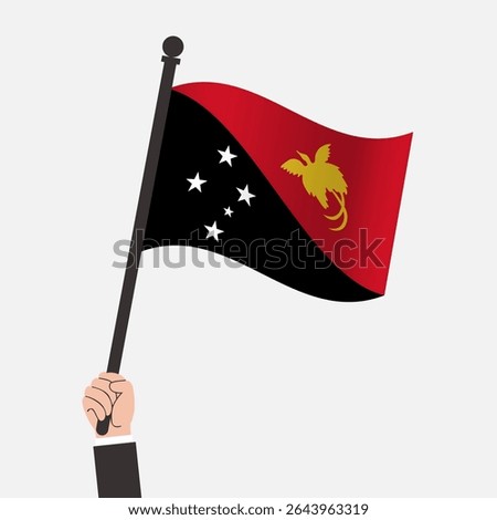 Hand Holding Papua New Guinea Waving Flag