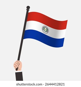 Hand Holding Paraguay Waving Flag