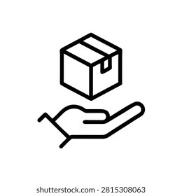 Hand holding parcel box for safe secure item delivery.