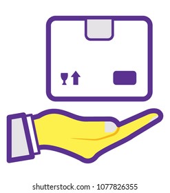 
Hand holding parcel symbolising logistics service
