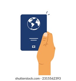 Hand Holding Passport Icon Vector Design.