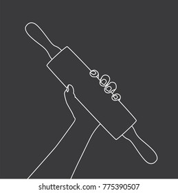 Hand holding a pastry mixer, vector illustration design. Hands collection.