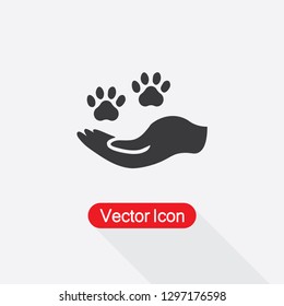 Hand Holding Paw Icon Vector Illustration Eps10