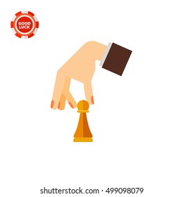 Hand Holding Pawn Icon