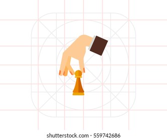 Hand Holding Pawn Icon