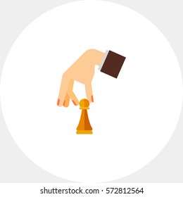 Hand Holding Pawn Icon