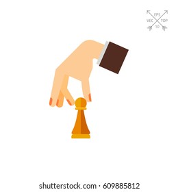 Hand Holding Pawn Icon