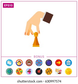 Hand Holding Pawn Icon