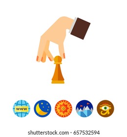 Hand Holding Pawn Icon