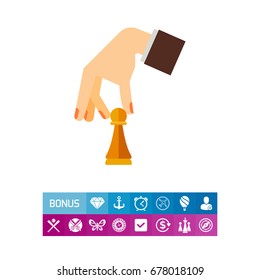 Hand Holding Pawn Icon
