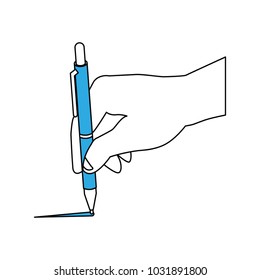 Hand holding pen