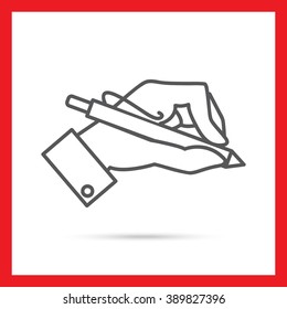 Hand holding pen